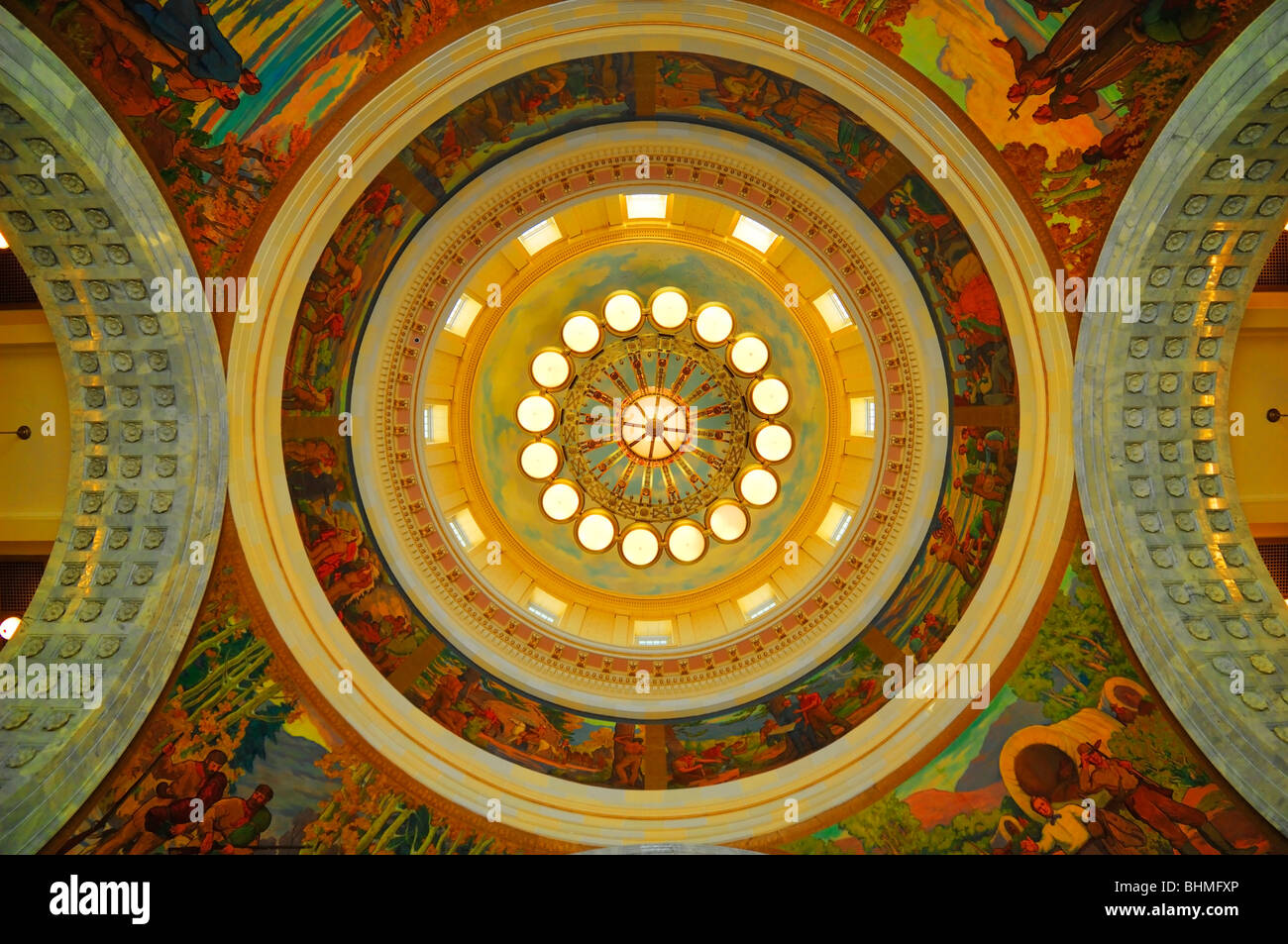 Inside view of the cupola or dome at Utah State Capitol building in
