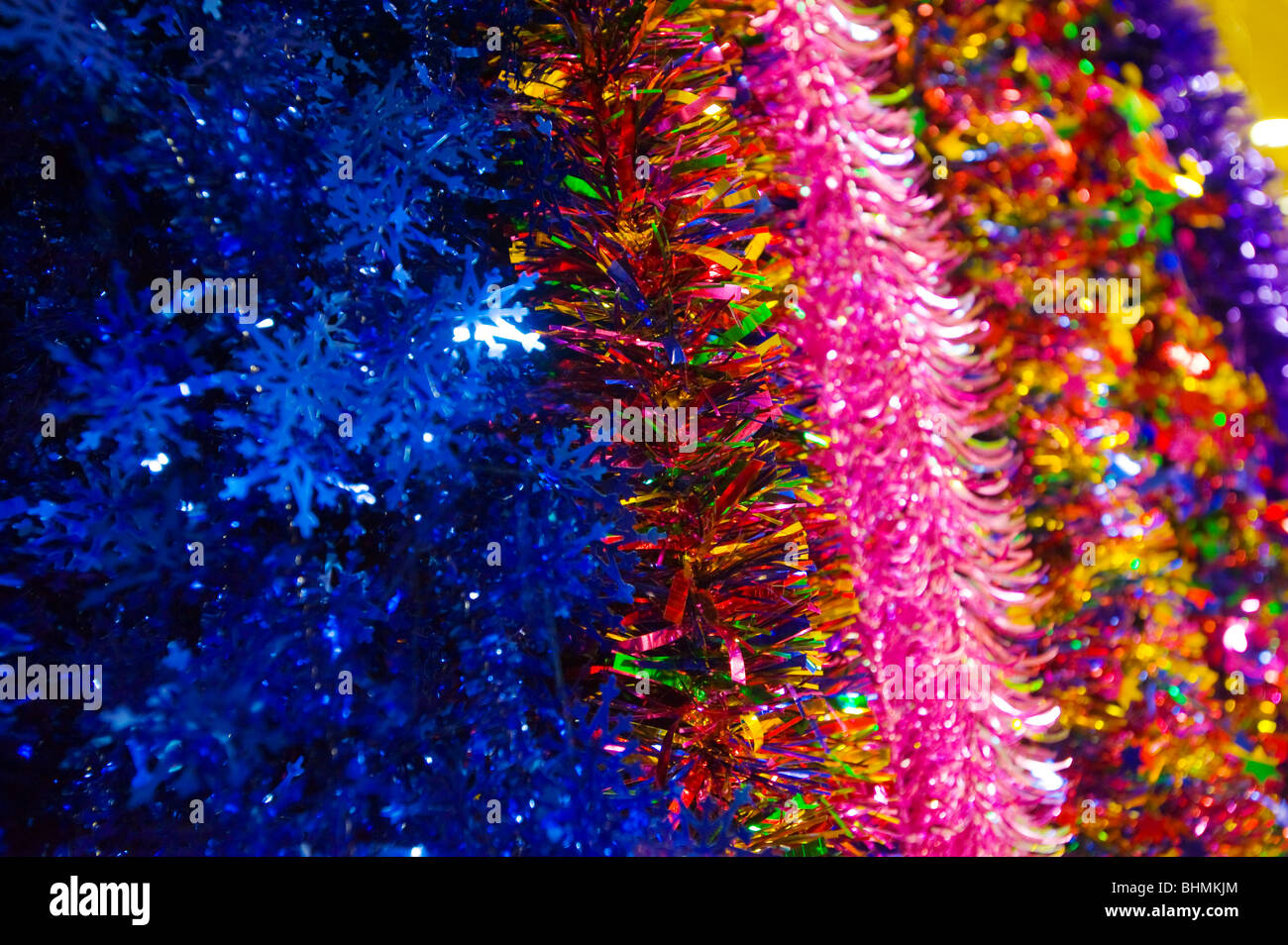 image of christmas decoration tinsel detail Stock Photo Alamy