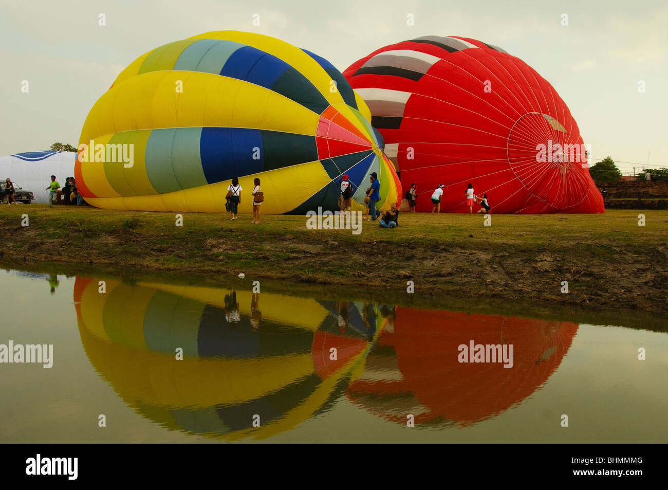 hot air balloons at the International Air Balloon Festival in Ayutthaya Thailand Stock Photo