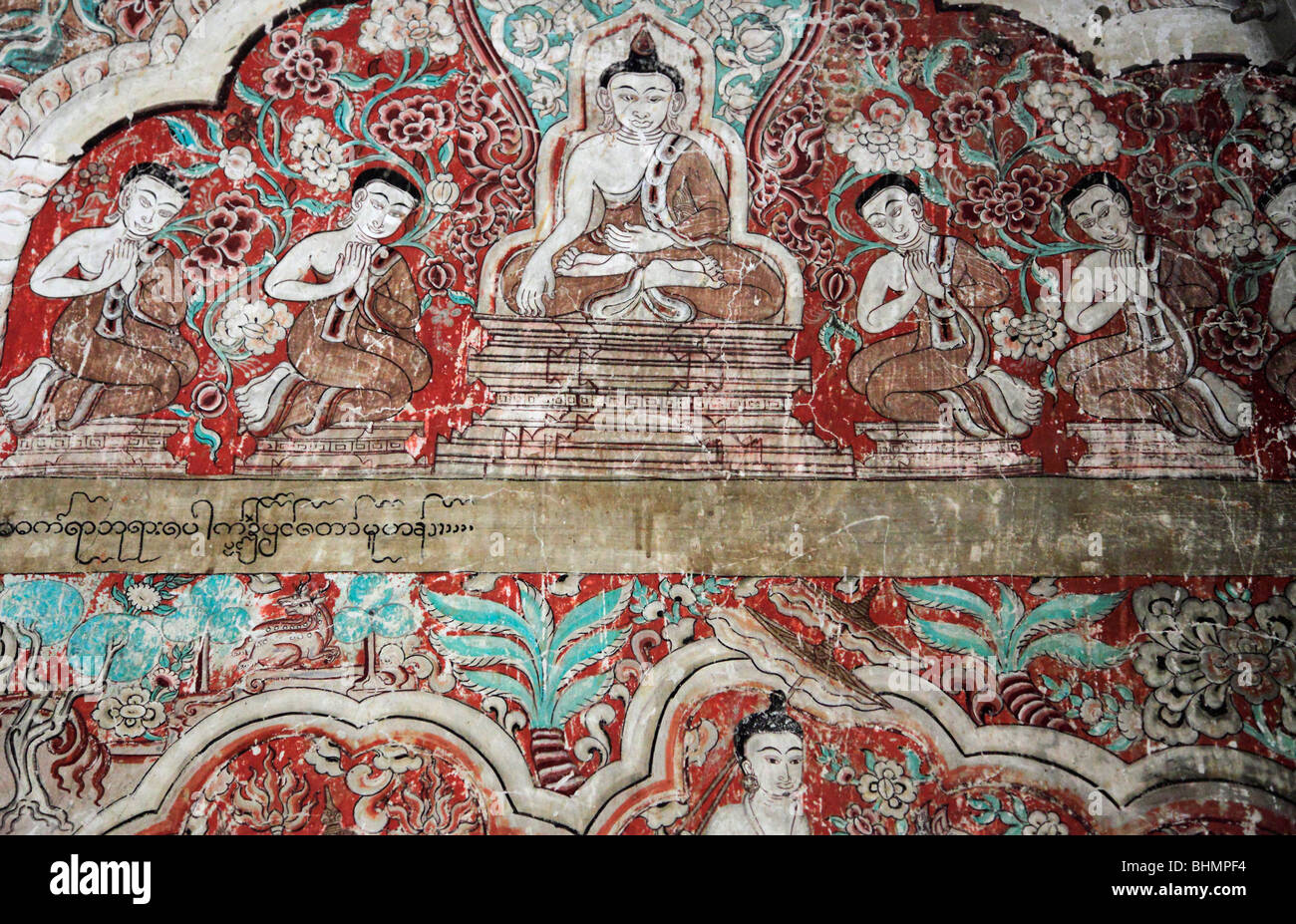 Upali Myanmar, Burma, Bagan, Upali Thein ordination hall, frescoes Stock ...