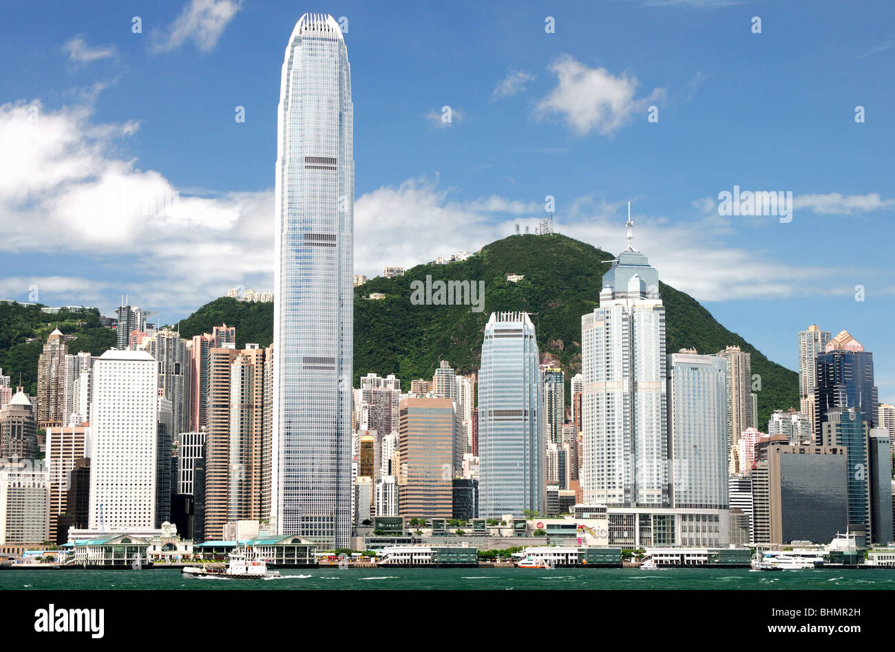 Hong Kong island, photo taken from Victoria Harbor Stock Photo