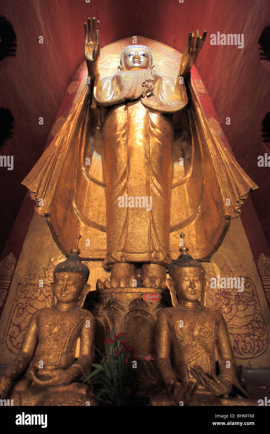 Myanmar, Burma, Bagan, Ananda Temple, west facing Buddha image, abhaya mudra, Stock Photo