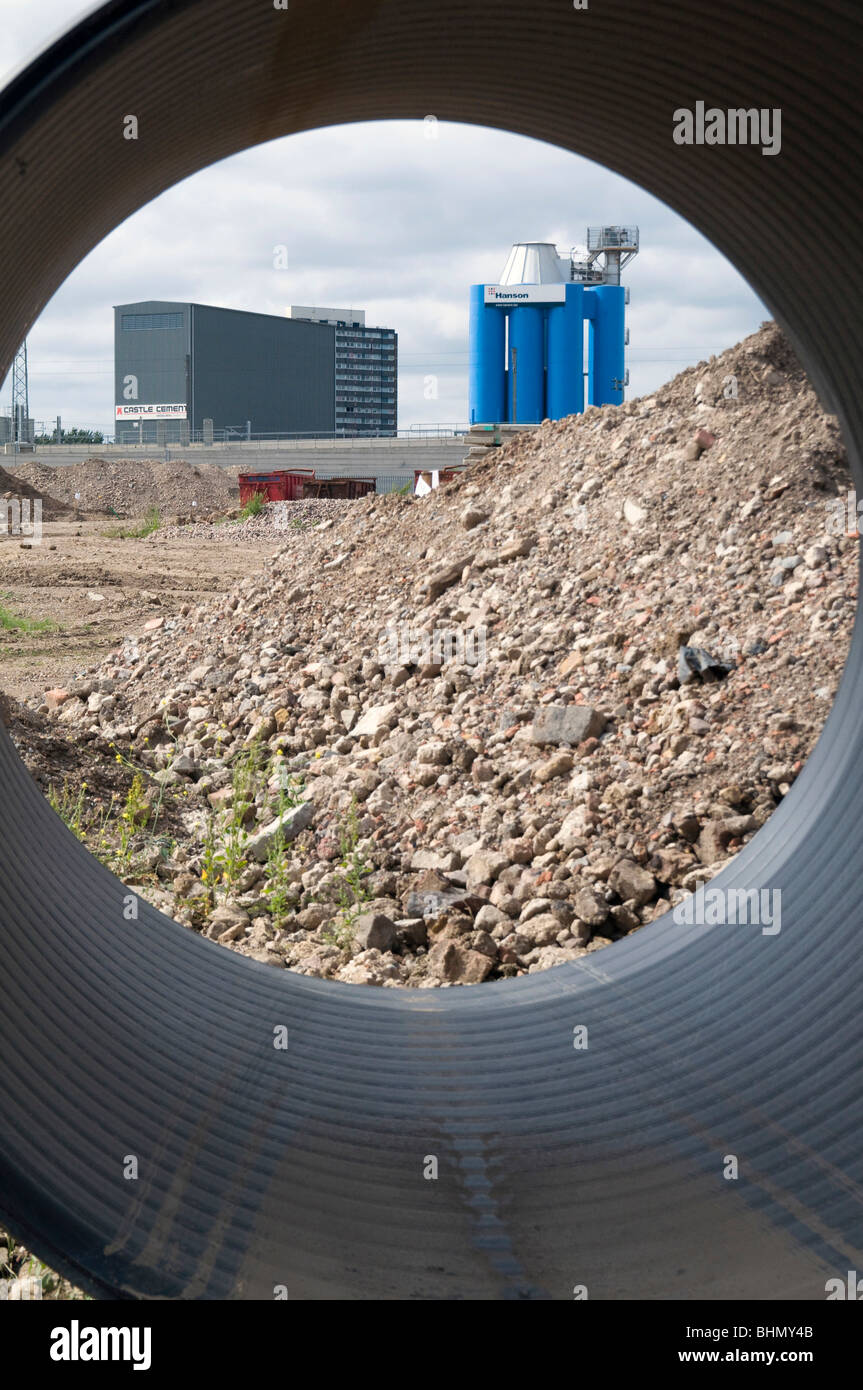 UK The Tarmac and Hanson factories at the back of St. Pancras Eurostar