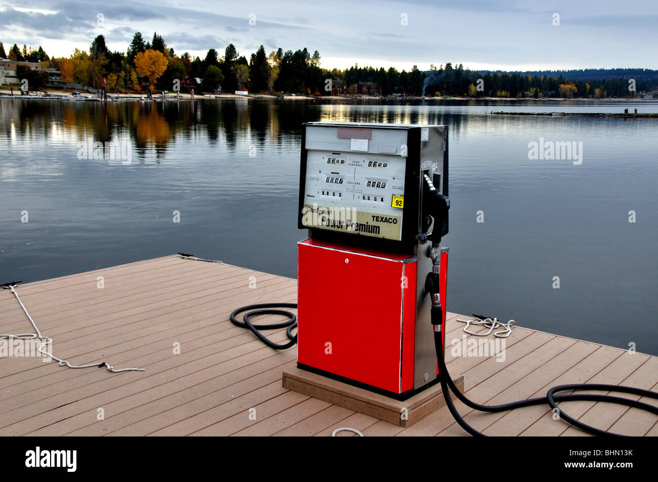 USA, Idaho, McCall, Mile High Marina Gas Pump Stock Photo Alamy