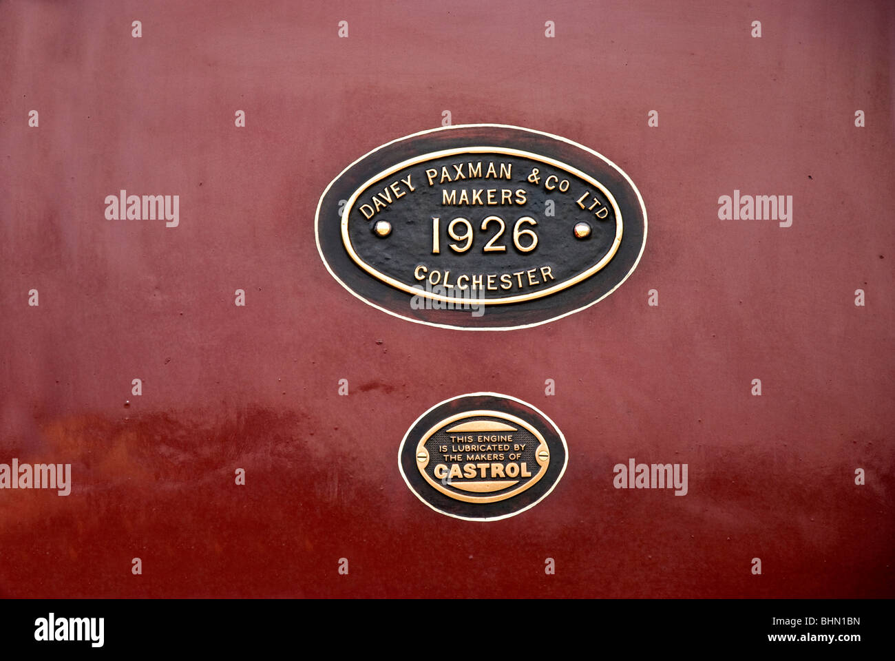 Makers name plate Stock Photo Alamy