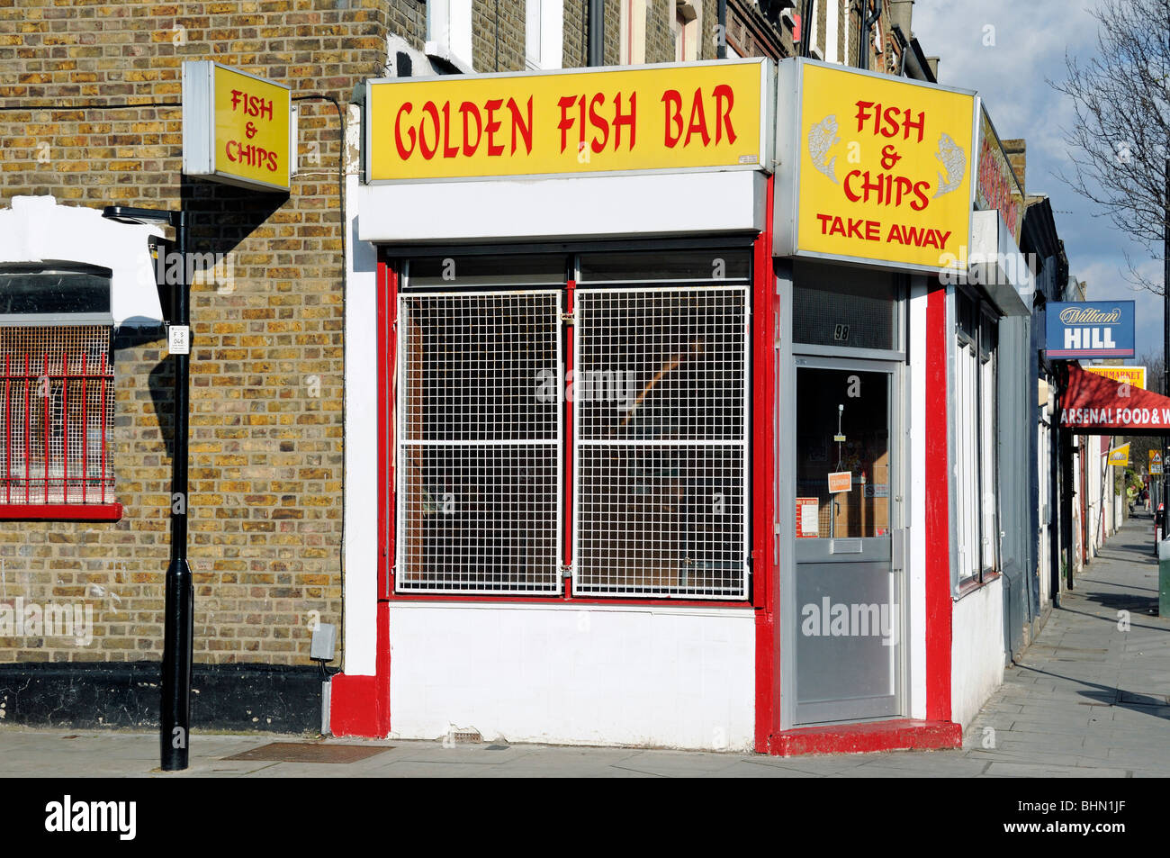 Golden Fish Bar, fish and chip shop in Gillespie Road Highbury London England UK Stock Photo