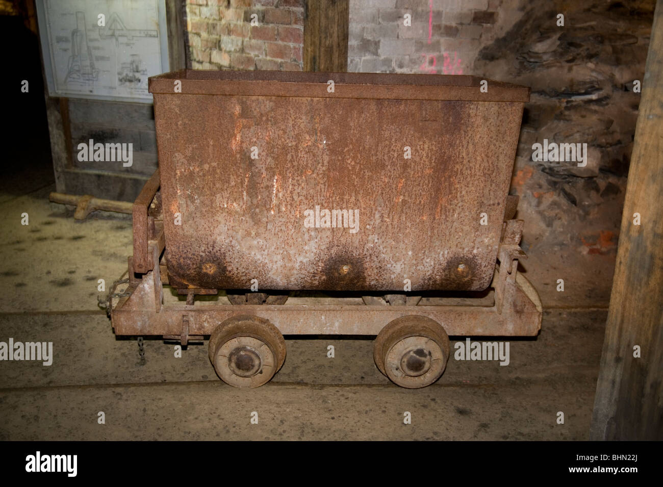 old mine skip cart Stock Photo