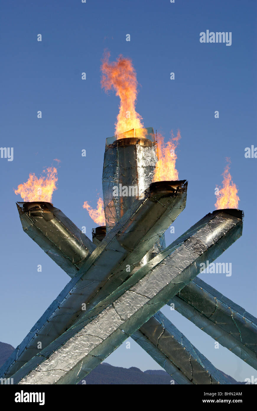 The Olympic Cauldron at the 2010 Winter Games in Vancouver, British Columbia, Canada Stock Photo