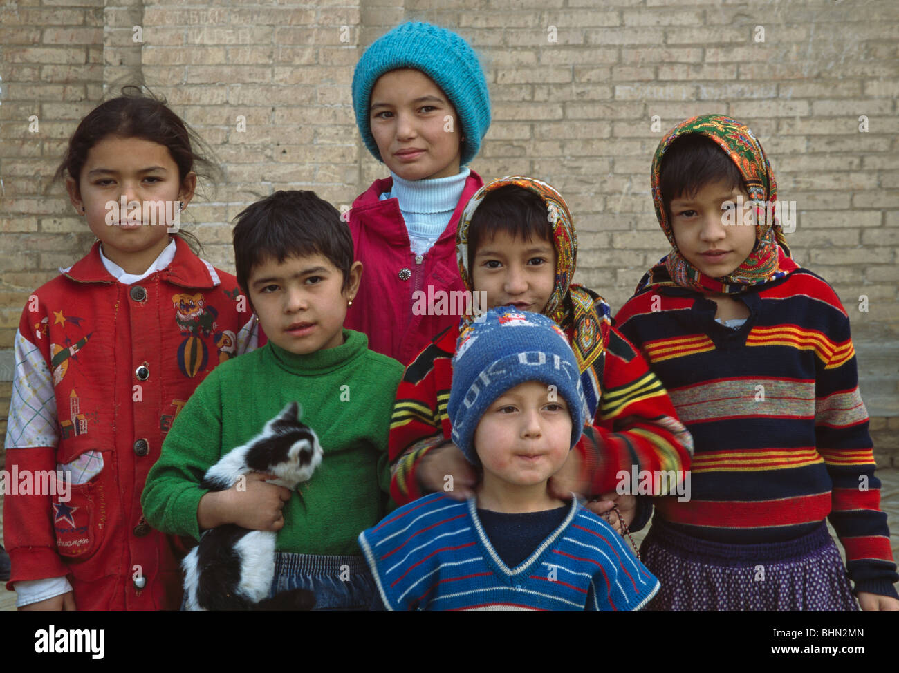 Uzbek children, Khiva, Uzbekistan Stock Photo