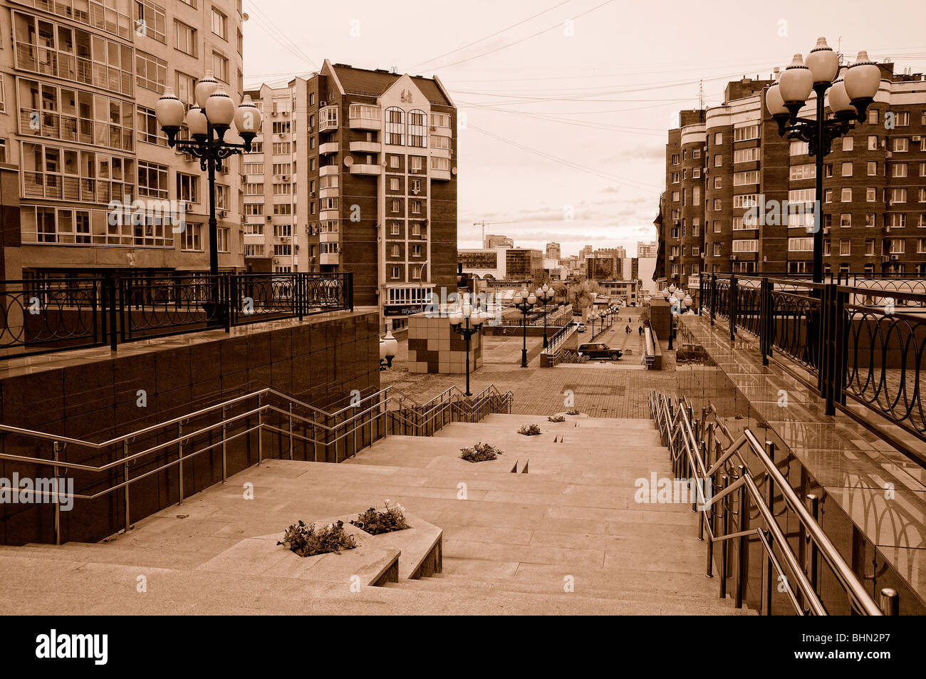 New pedestrian avenue. Ekaterinburg city series. Stock Photo