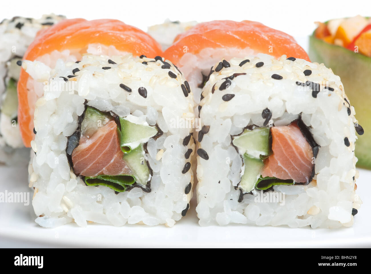 Closeup of maki sushi rolls Stock Photo - Alamy
