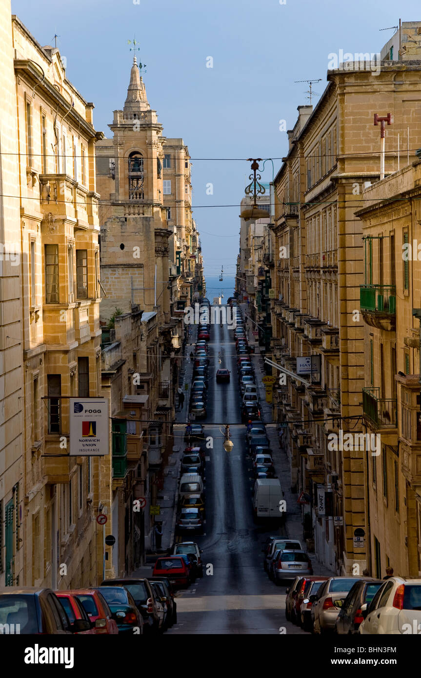 Streets of Valletta, Malta Stock Photo