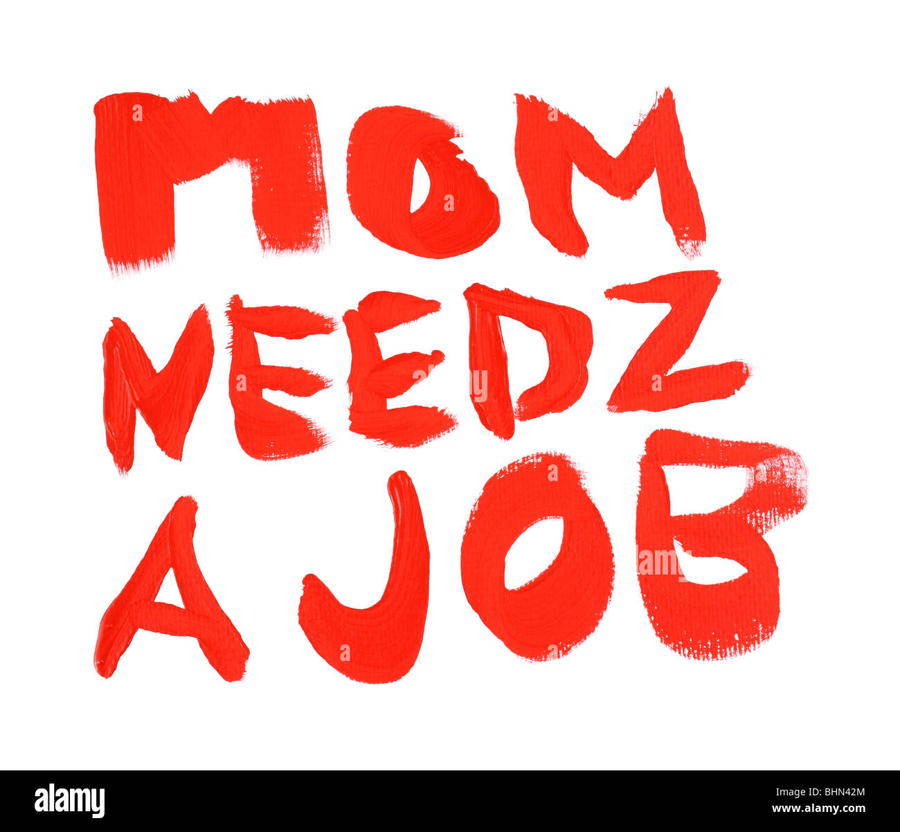 Mom needs a job sign painting Stock Photo