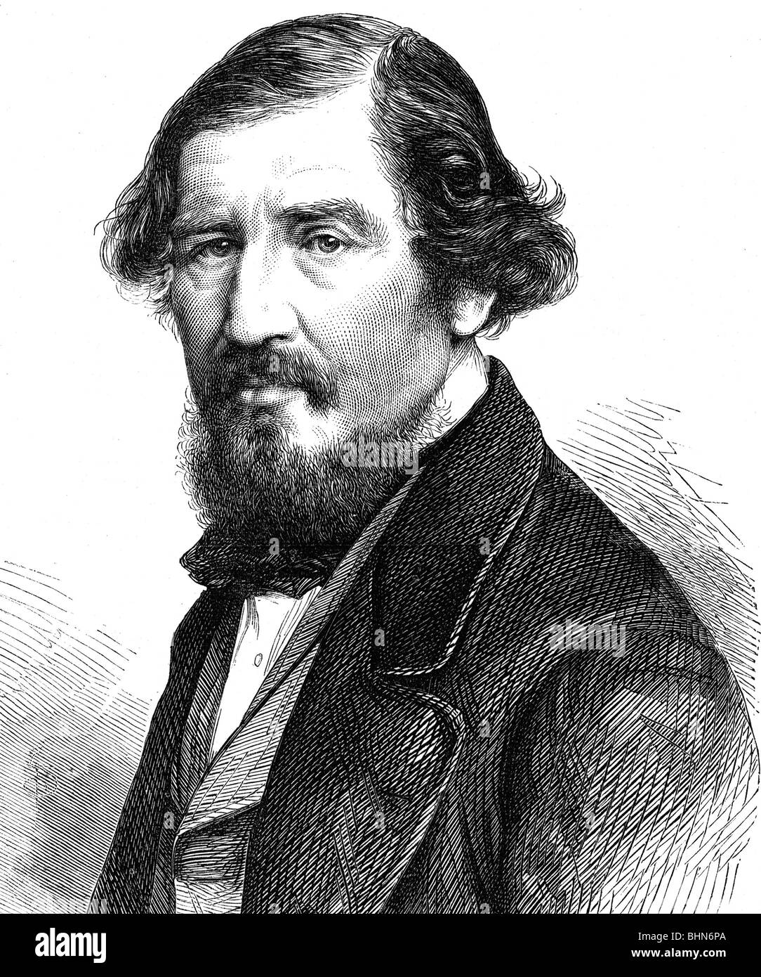 Ayton, William Edmonstone, 21.6.1813 - 4.8.1865, Scottish author / writer, jurist and journalist, portrait, wood engraving, circa 1865, Stock Photo