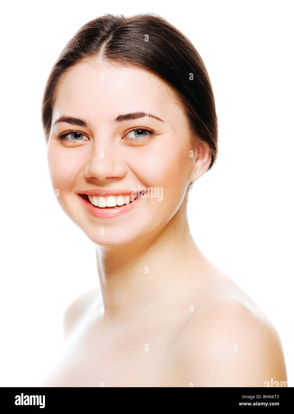 portrait of beautiful woman isolated on white background Stock Photo ...