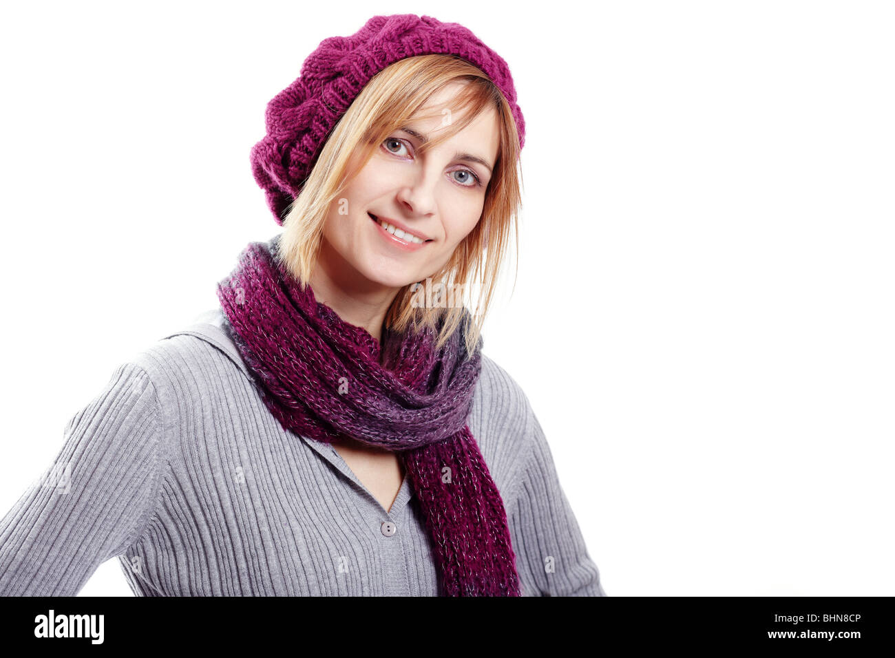 Woman in winter cap Stock Photo