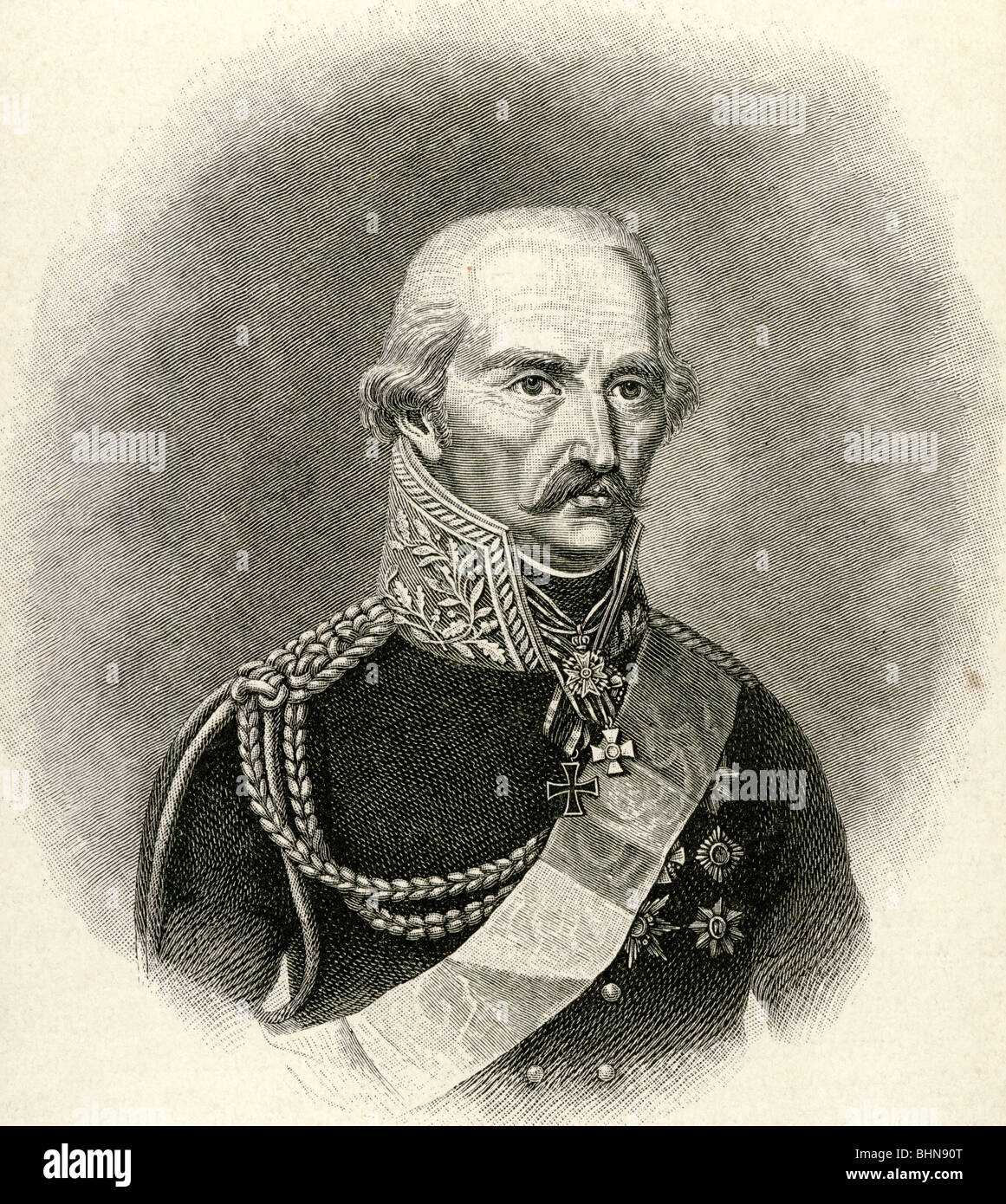 Bluecher, Gebhard Leberecht von, 16. 12.1742 - 12.9.1819, Prussian general, portrait, lithograph by F. C. Groeger after painting by Fleischmann, 1814, , Artist's Copyright has not to be cleared Stock Photo