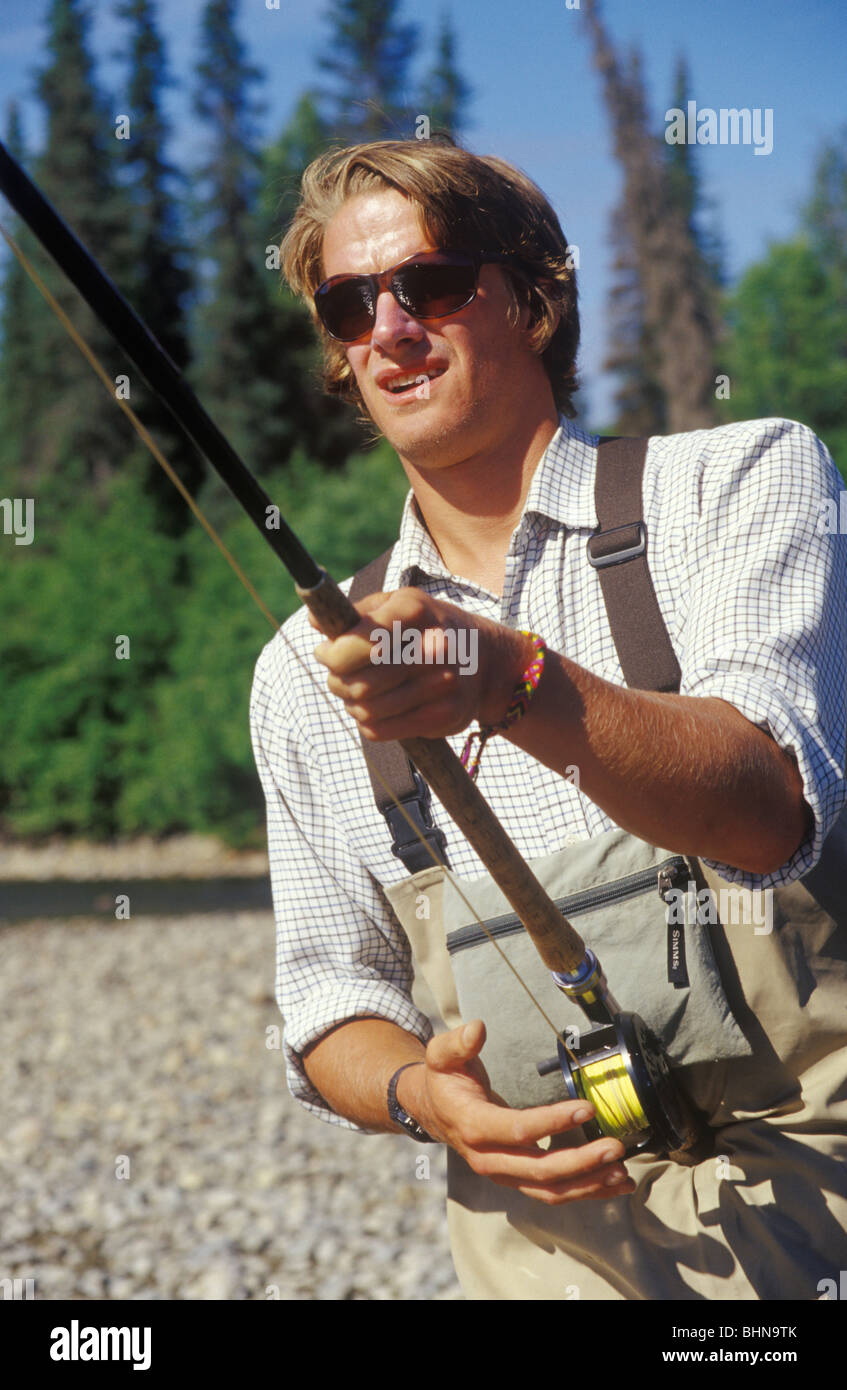 The well known fly fishing instructor Simeon Hay fly fishing for King