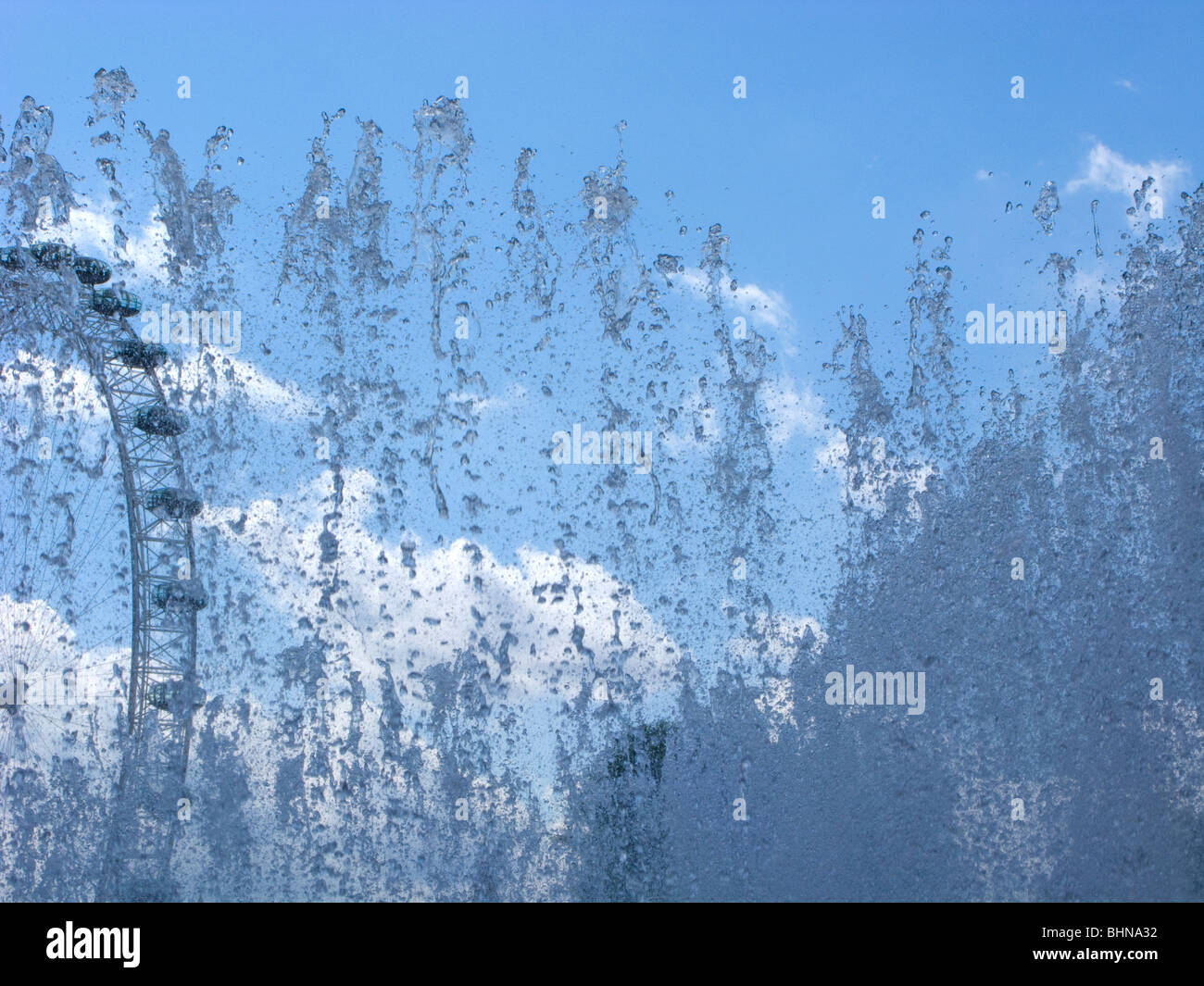 Water installation on the South Bank called Appearing rooms, London Engalnd UK Stock Photo