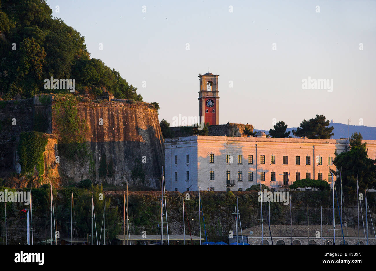 Clock Tower Corfu Town Stock Photo