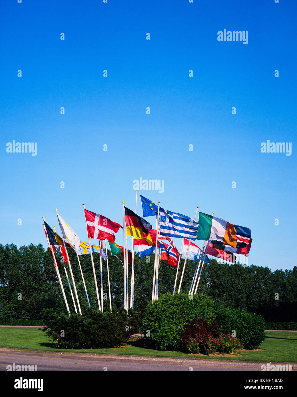 International European flags Stock Photo