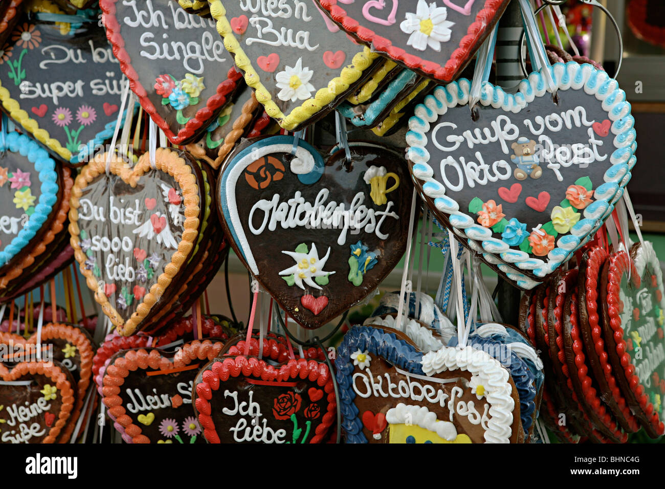 Gingerbread Hearts at Oktoberfest Stock Photo