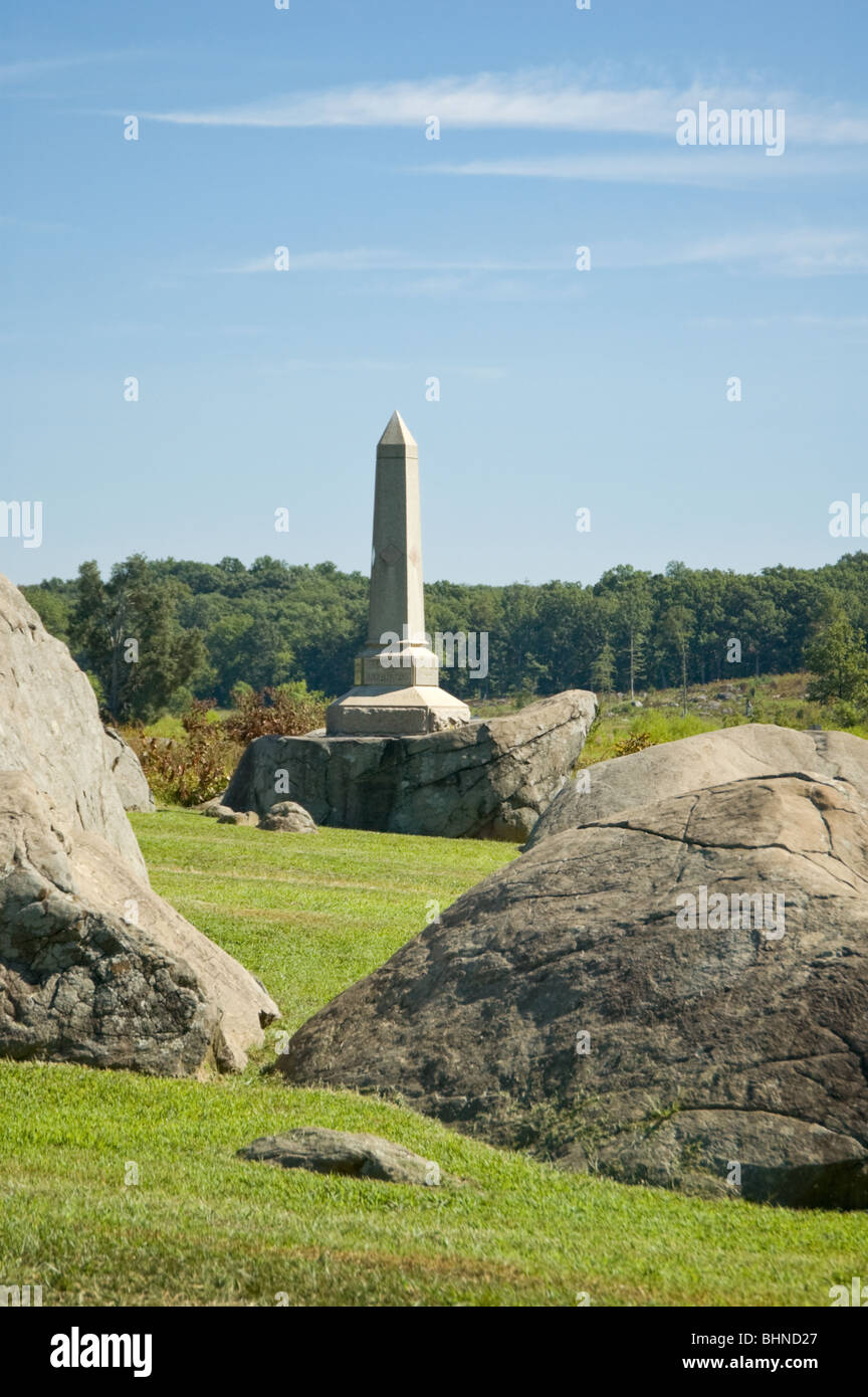 Picture among the rocks at Devils Den, Gettysburg National Military Park, Pennsylvania. Stock Photo