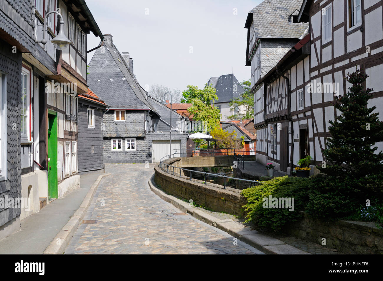 Straßenszene in Goslar, Niedersachsen, Deutschland. - Street scene in Goslar, Lower Saxony, Germany. Stock Photo