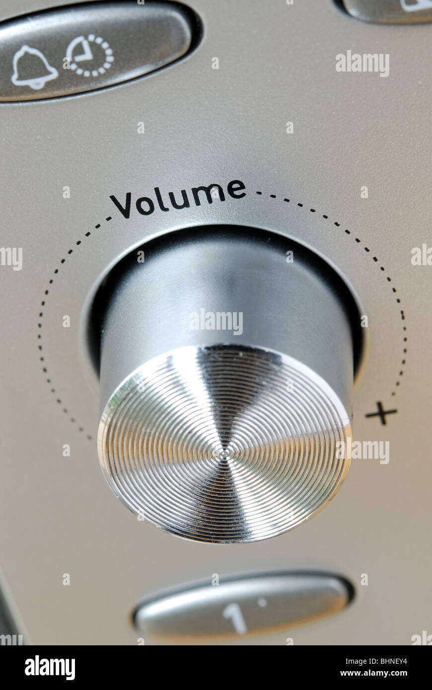 Closeup of volume control on a DAB radio Stock Photo Alamy