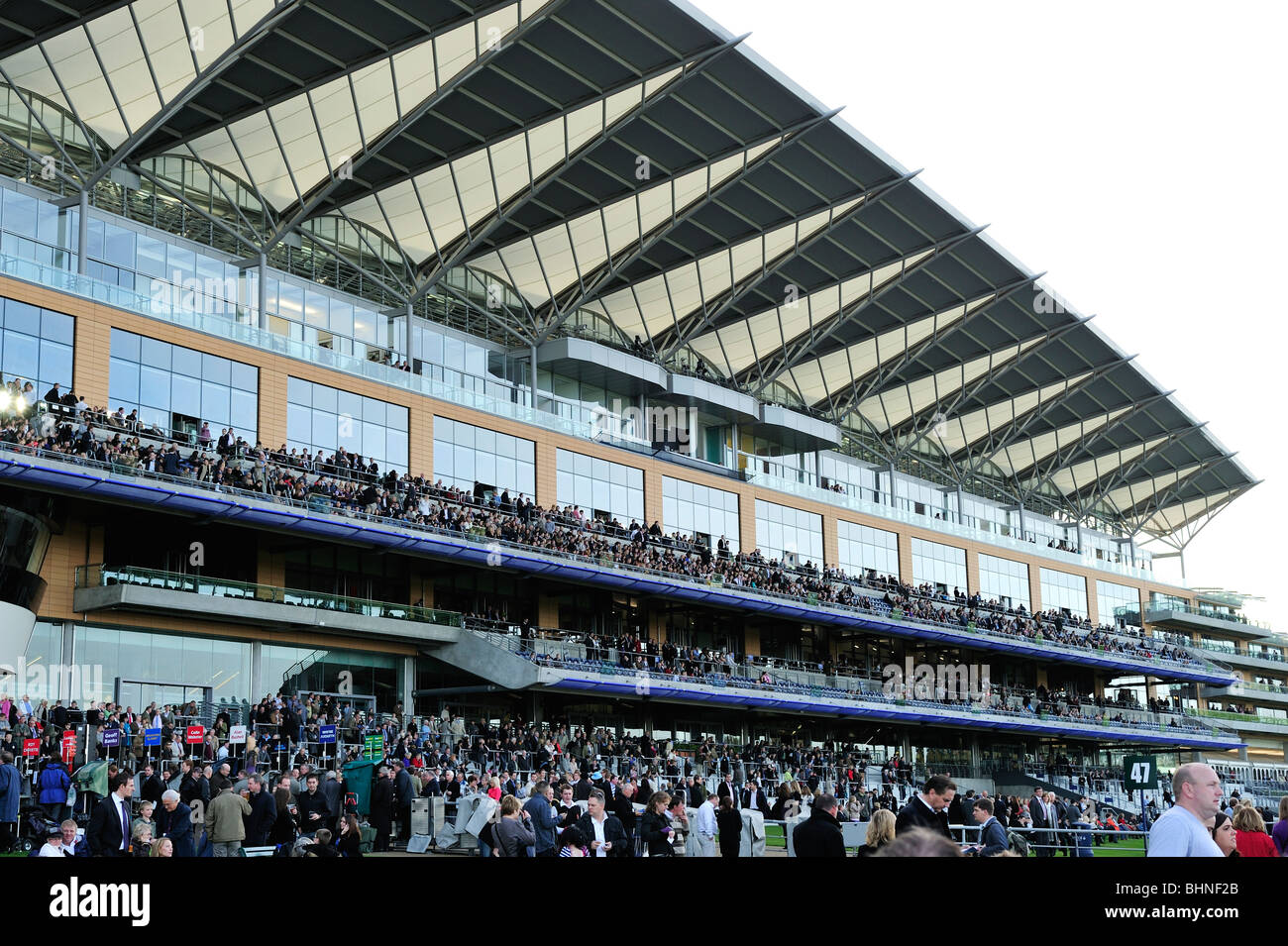 Main spectator stand at Royal Ascot Race Course, Berkshire, England Stock Photo