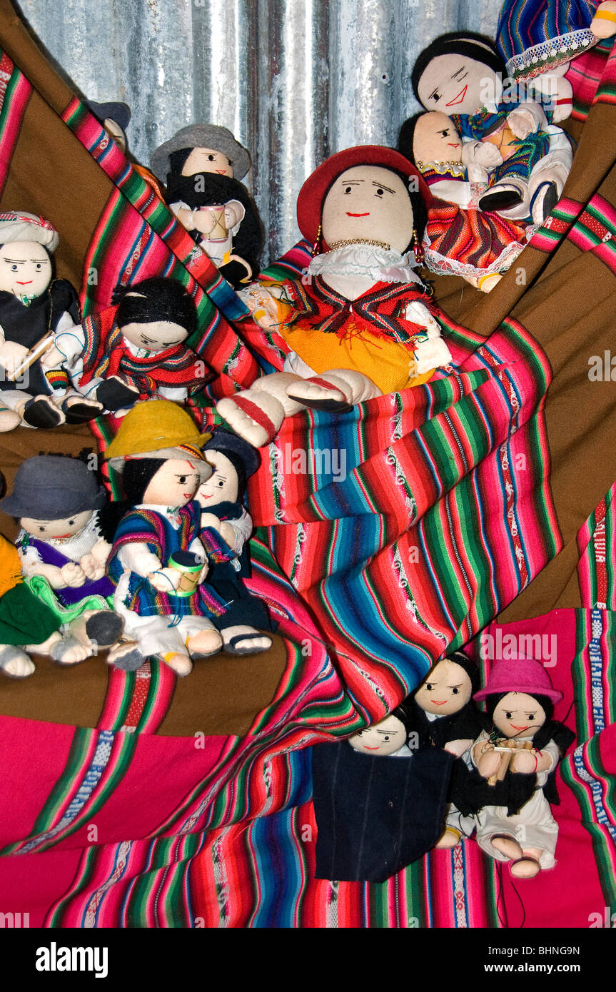Flea market Mixture of South and central American Doll puppet dummy girl girls dolls puppets Stock Photo