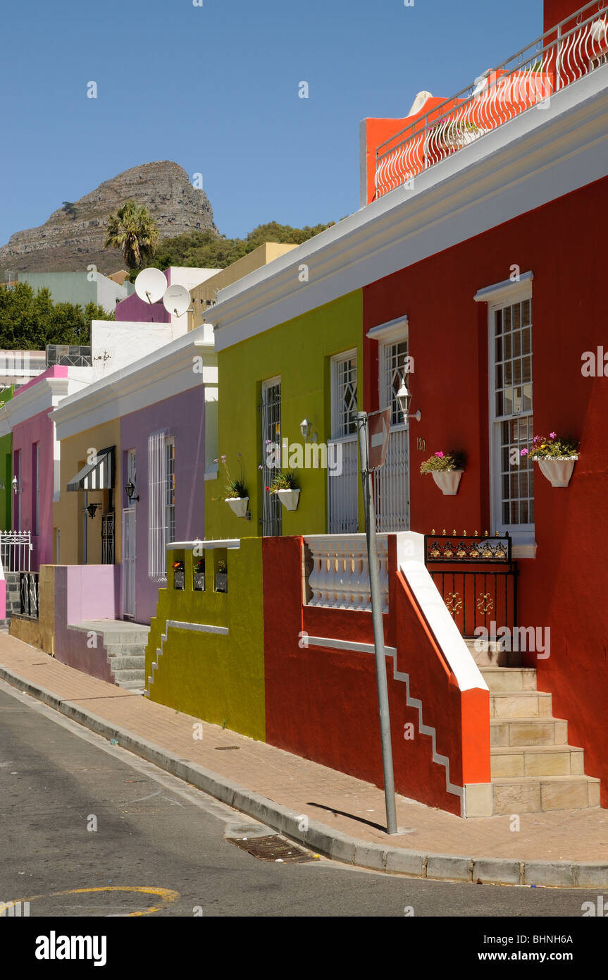 Malay Quarter homes set below the Lions Head mountain in Cape Town city