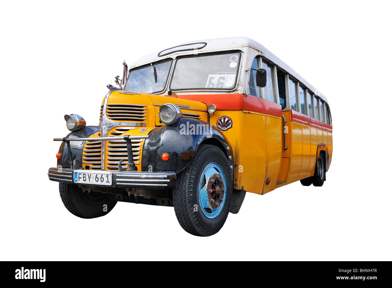 Maltese classic bus public transport Stock Photo