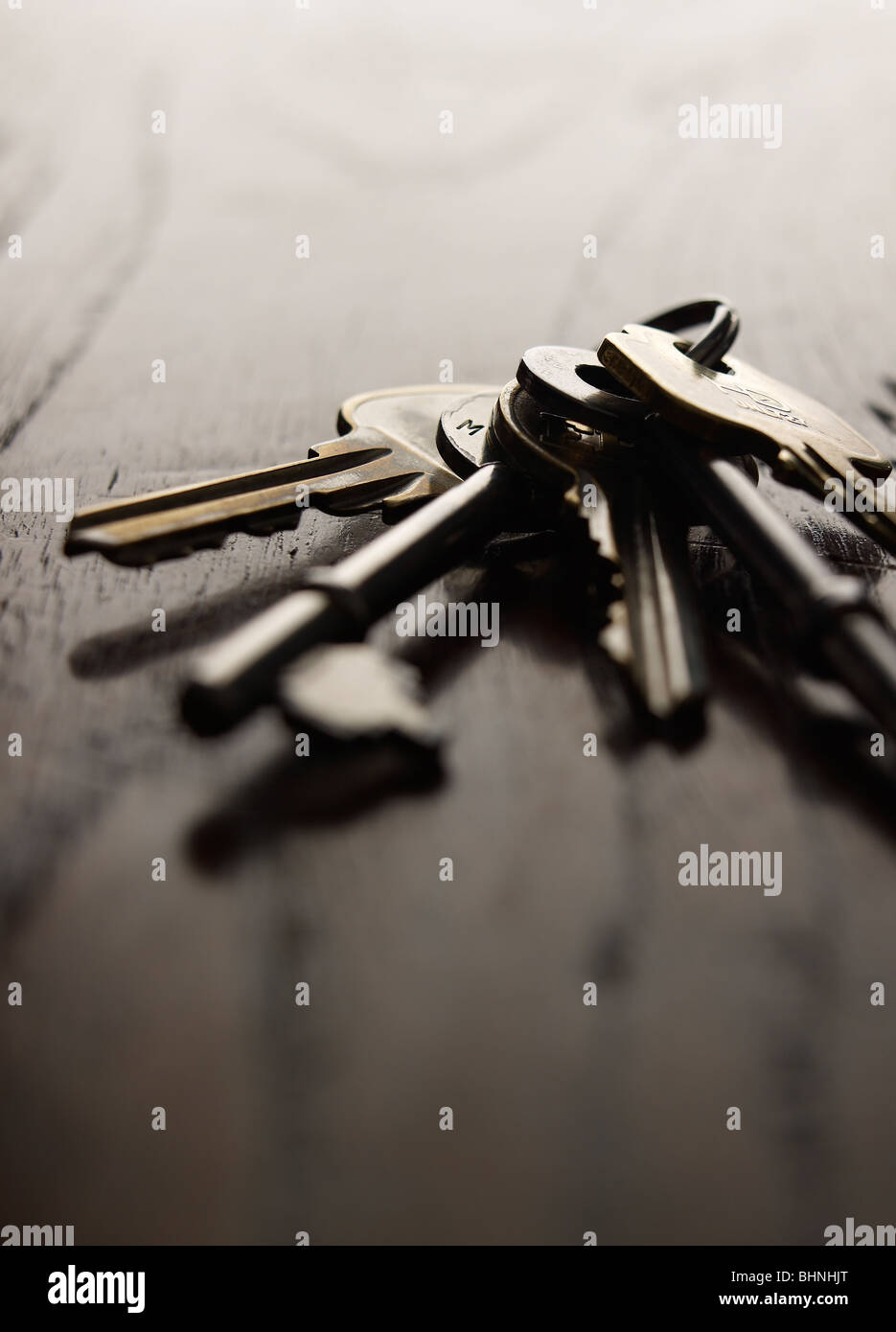 door keys on a table top Stock Photo Alamy