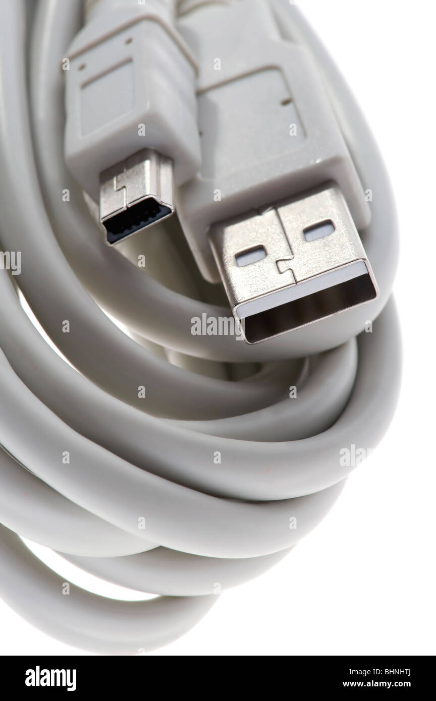 object on white - tool usb Computer cable Stock Photo