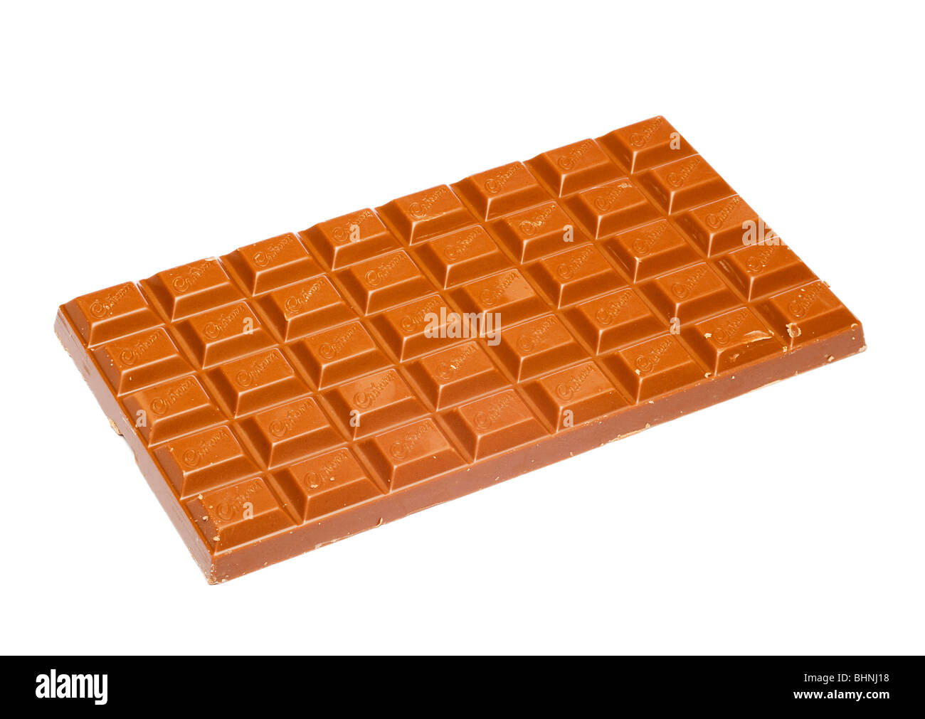 Milk chocolate bar on a white background Stock Photo