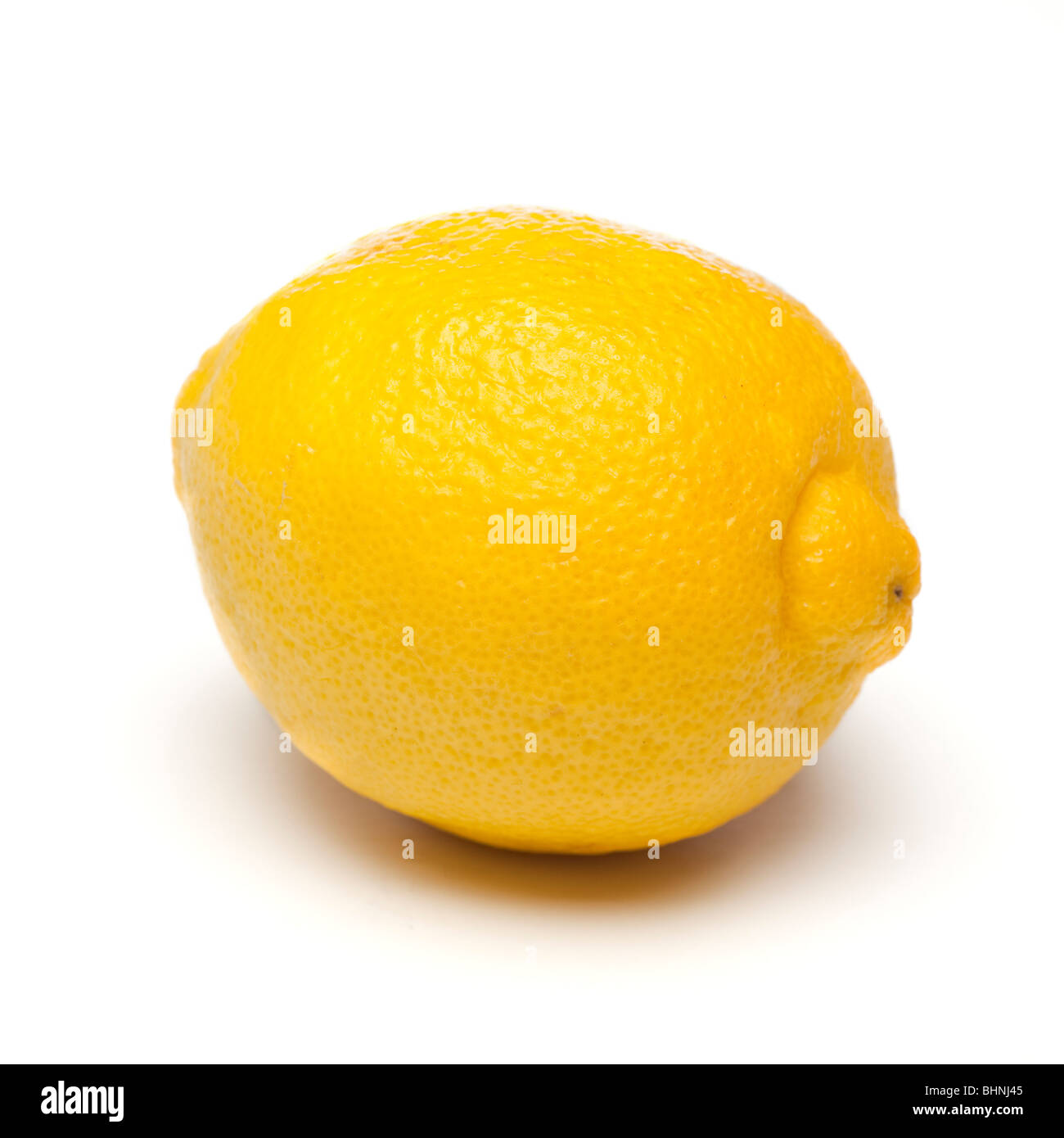 Lemon close up, whole on white background Stock Photo