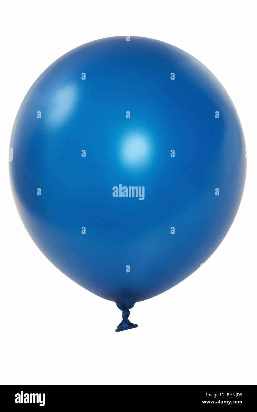 Blue big balloon isolated on white background (with clipping path) Stock Photo