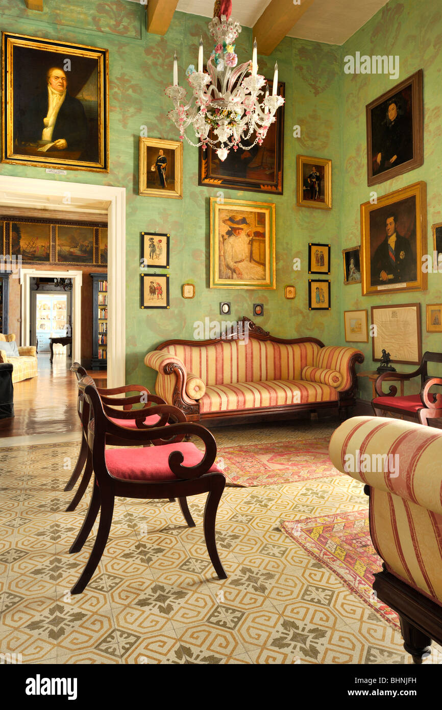 Green Room, Casa Rocca Piccola Valletta Stock Photo
