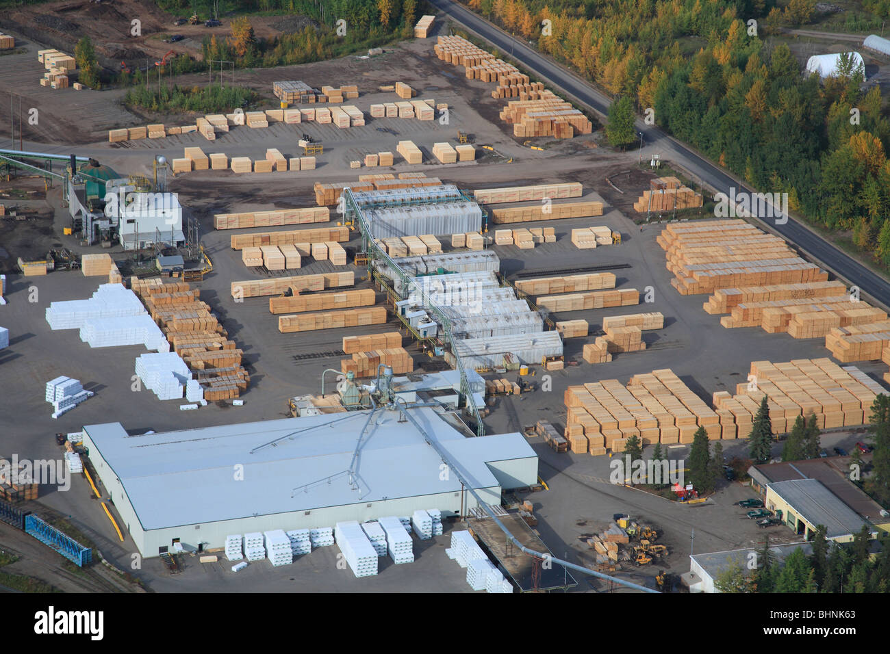 Aerial view of sawmill, Smithers, British Columbia Stock Photo Alamy