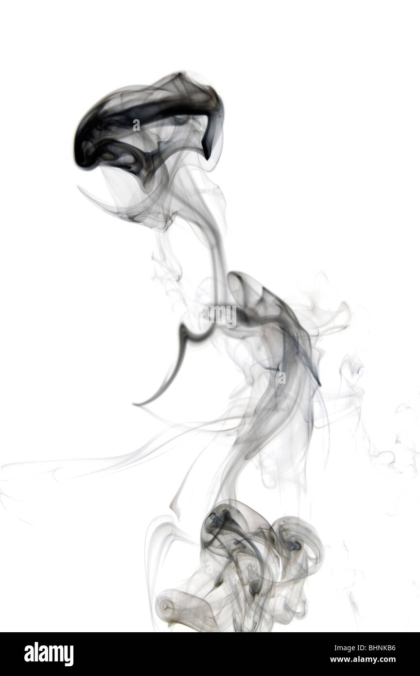 object on white abstract Smoke close up Stock Photo Alamy