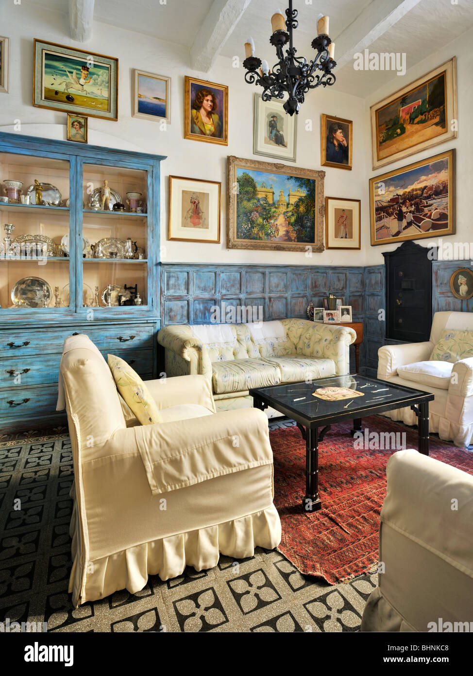 Blue Room, Casa Rocca Piccola Valletta Stock Photo
