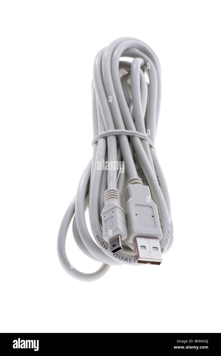 object on white - tool usb Computer cable Stock Photo