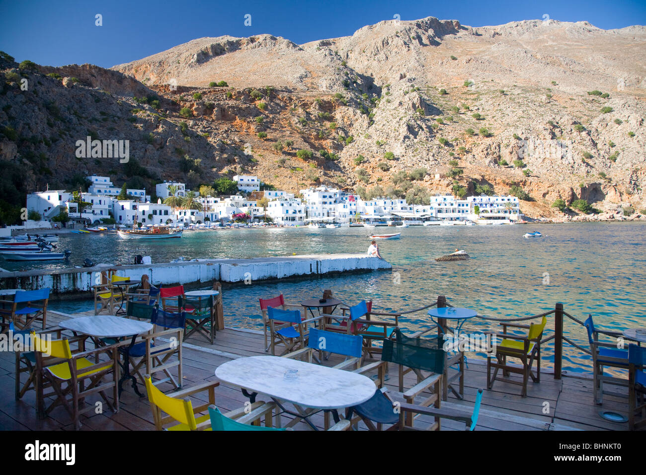 Loutro village and seafront, Crete, Greece. Stock Photo