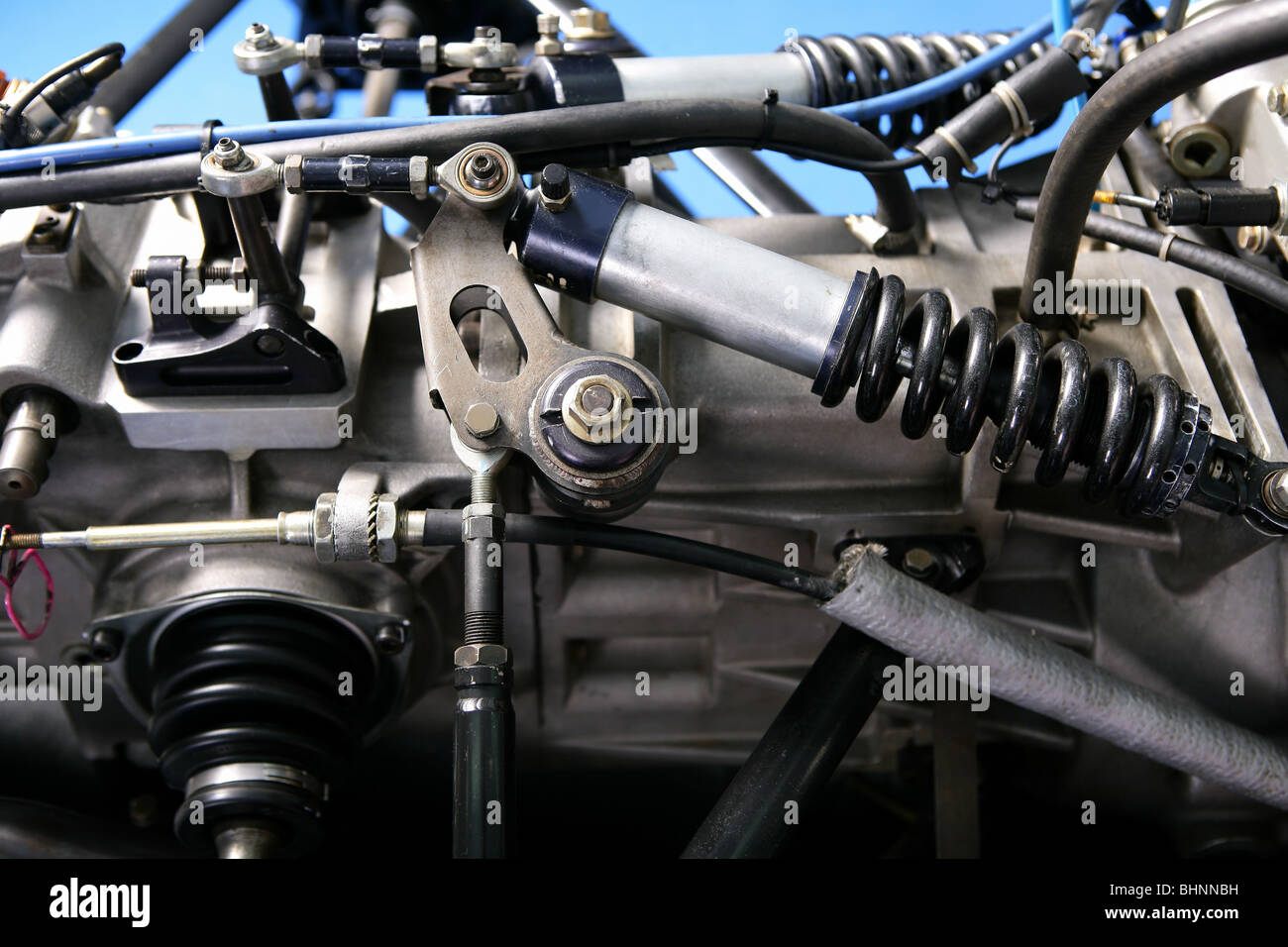 Formula one car engine detail Stock Photo Alamy