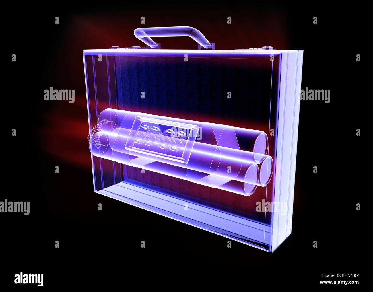 Bomb in briefcase Stock Photo Alamy