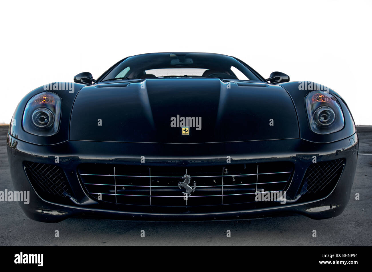 Ferrari Fiorano, luxury black car front view Stock Photo