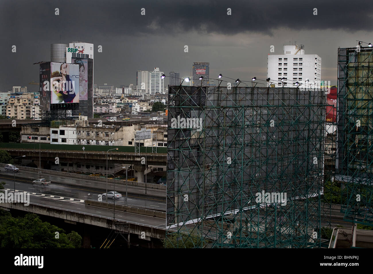 Victory Monument Area Bangkok Thailand Stock Photo