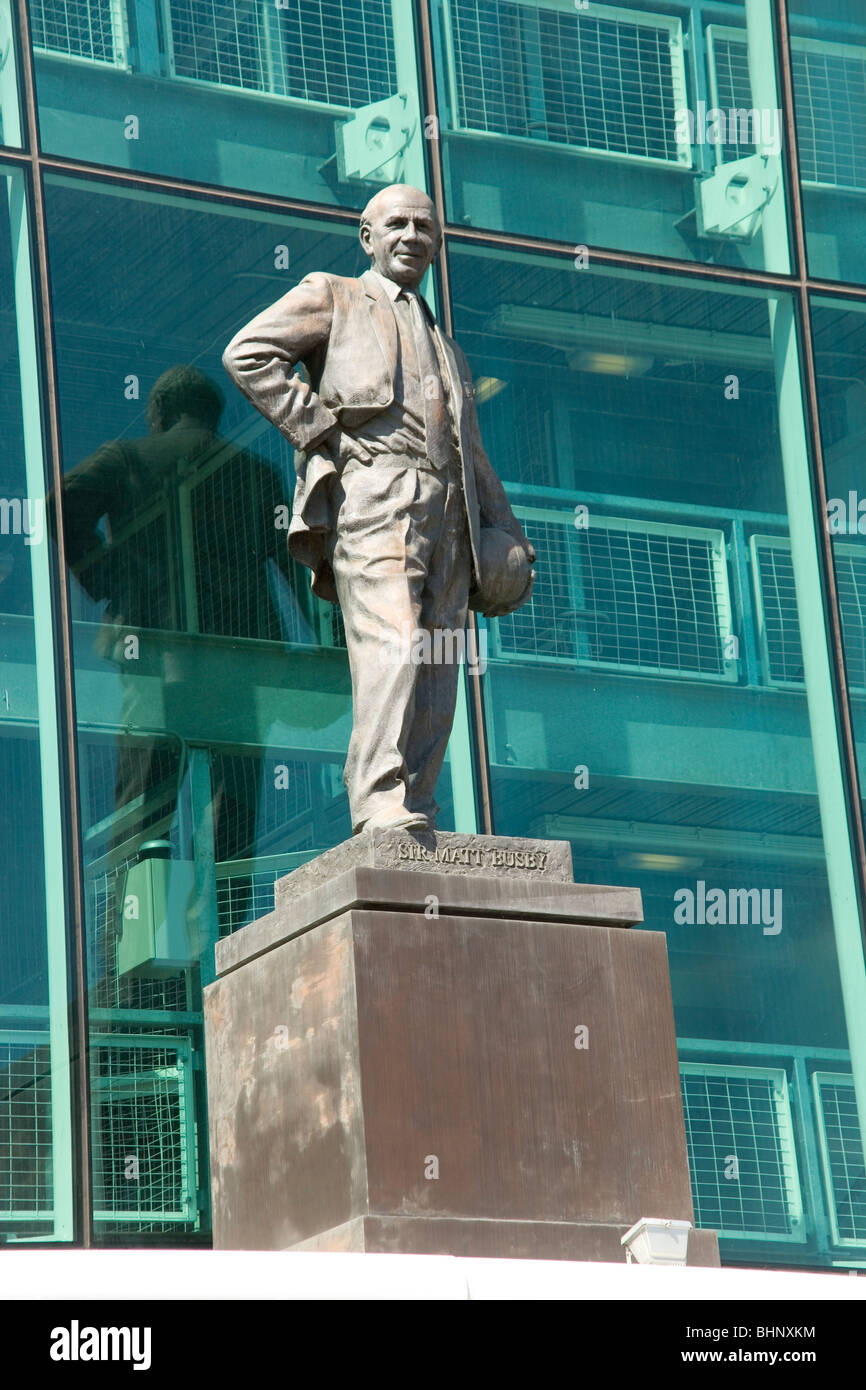 Statue Of Sir Matt Busby In Front Of Old Trafford The Stadium Of