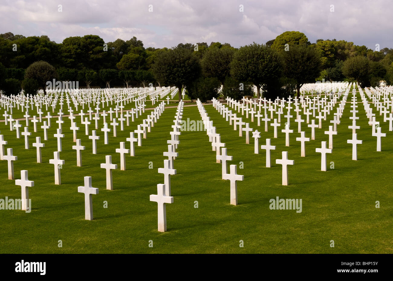 American Military Cemetery in Tunis Tunisia Africa where WWII heros rest Stock Photo